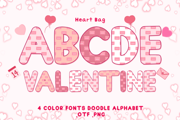 Heart Bag: Adorable Color Fonts for Your Valentine's Day Designs