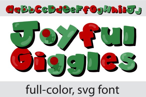 Joyful Giggles: A Whimsical 3D Color Font for Festive Designs