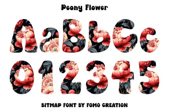 Peony Flower: A Font That Blooms with Vibrant Color